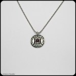 fine silver pendant set with almandine garnet