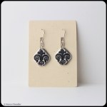 fine silver fleur de lis, sterling silver earrings