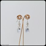 fine silver, freshwater pearls, sterling silver earrings