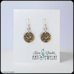 bronze with slate patina, sterling silver earwires