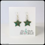 bronze stars, teal/brown patina, sterling silver earrings